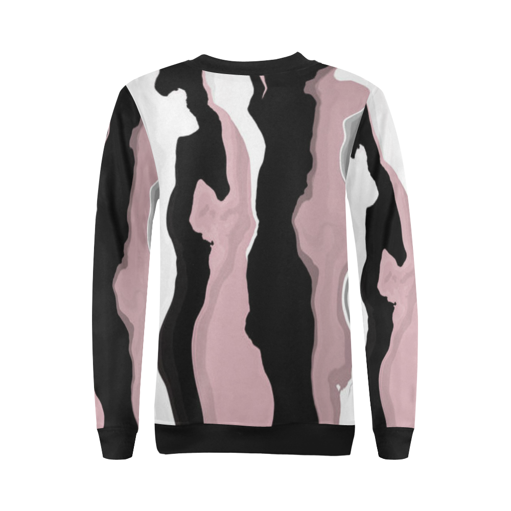 vintage pink black gray3iko0g0 All Over Print Crewneck Sweatshirt for Women (Model H18)