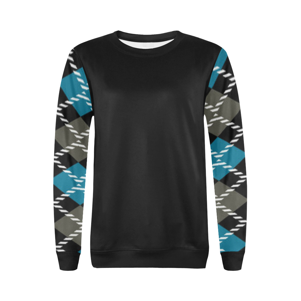 argyle 4 All Over Print Crewneck Sweatshirt for Women (Model H18)