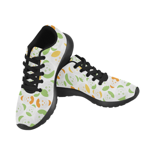 green smiley faces Women’s Running Shoes (Model 020)