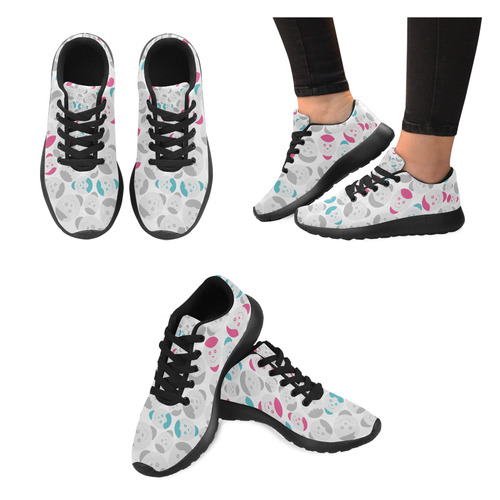 smiley faces pattern Women’s Running Shoes (Model 020)