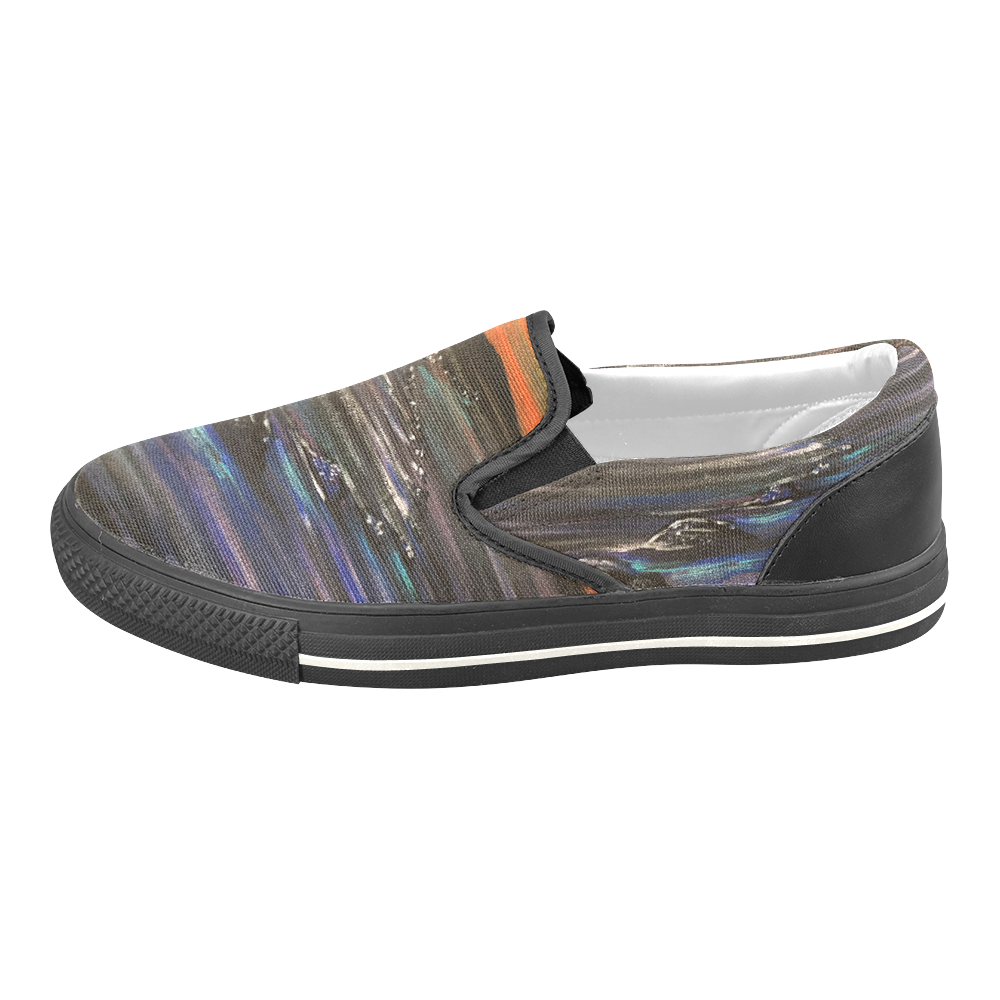 Night Walk Large Slip-on Canvas Shoes for Kid (Model 019)