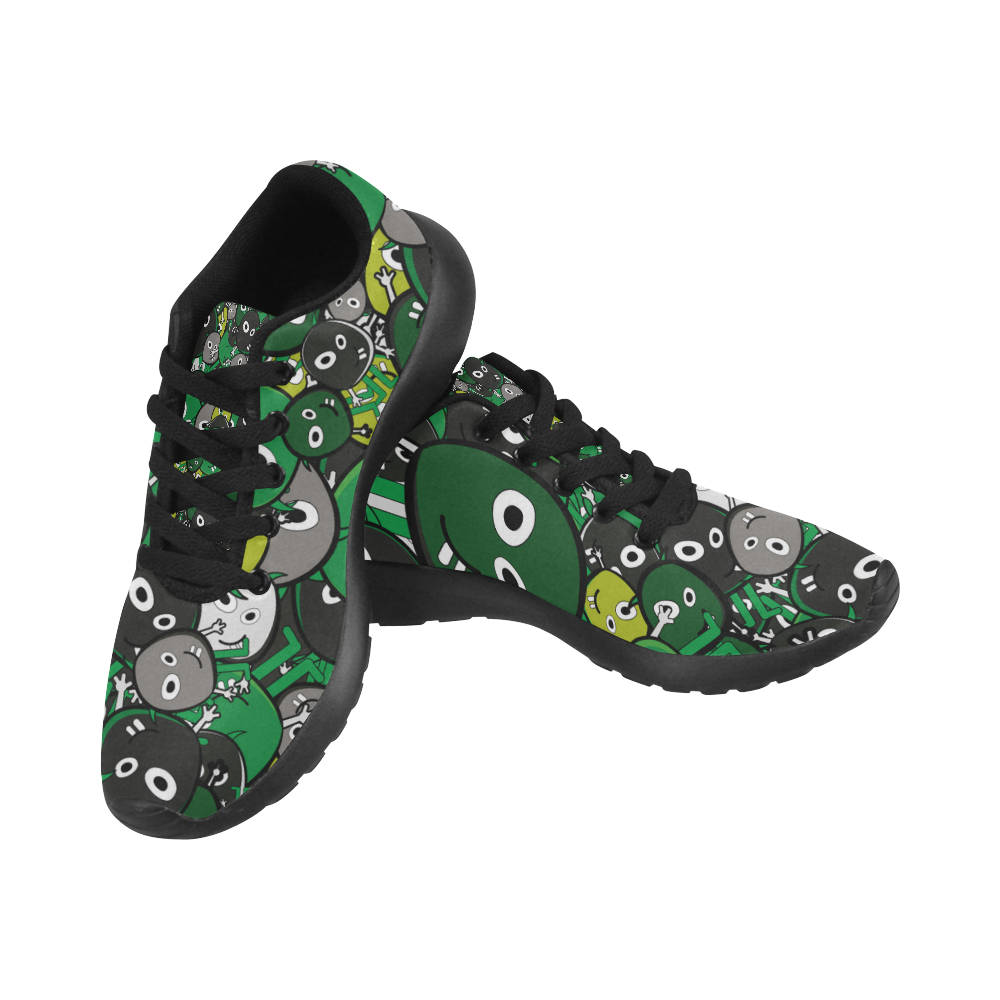 green doodle monsters Women’s Running Shoes (Model 020)