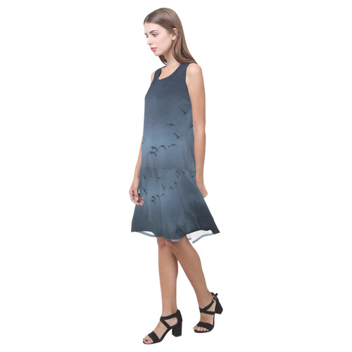 HONKITZ Sleeveless Splicing Shift Dress(Model D17)