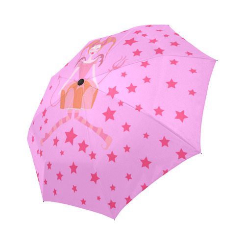 reddevil*stars*pink!! Auto-Foldable Umbrella (Model U04)