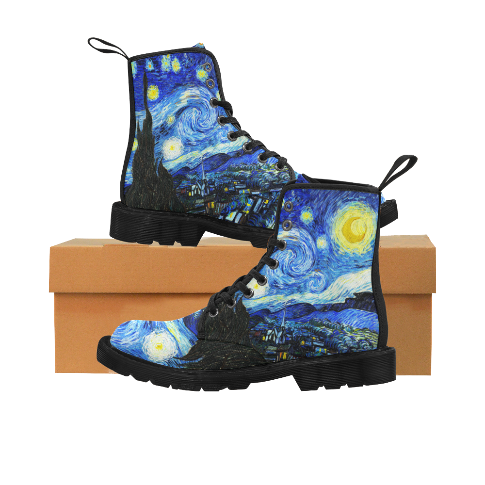 Starry Starry Night Martin Boots for Women (Black) (Model 1203H)