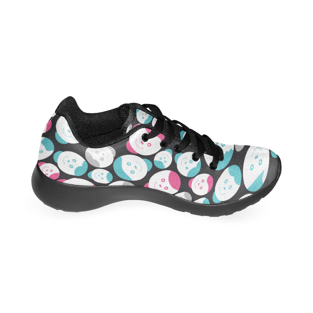 cartoon smiley faces Women’s Running Shoes (Model 020)