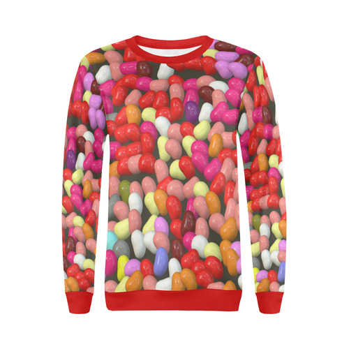 funny Jelly Mix by JamColors All Over Print Crewneck Sweatshirt for Women (Model H18)