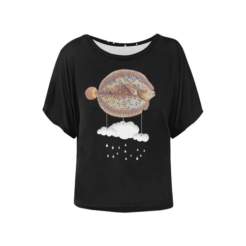 The Cloud Fish Surreal Women's Batwing-Sleeved Blouse T shirt (Model T44)