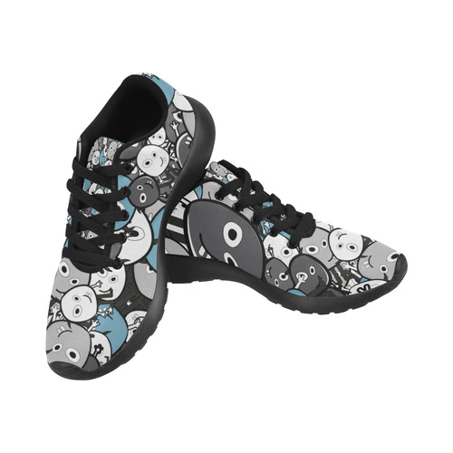 gray doodle monsters Women’s Running Shoes (Model 020)