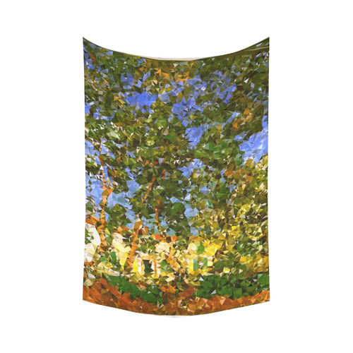 Van Gogh St Paul Hospital Garden Low Poly Cotton Linen Wall Tapestry 60"x 90"