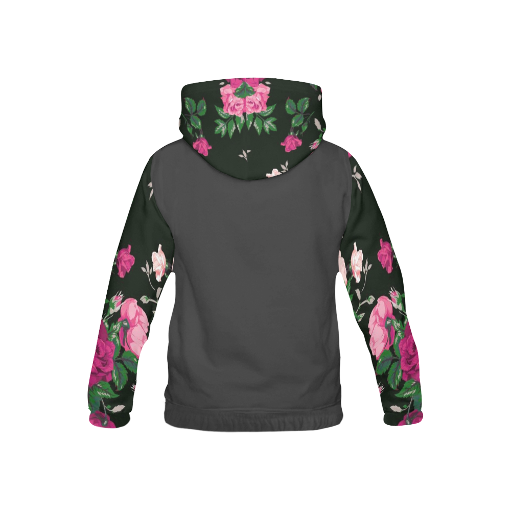 Floral Print : Hoodie All Over Print Hoodie for Kid (USA Size) (Model H13)