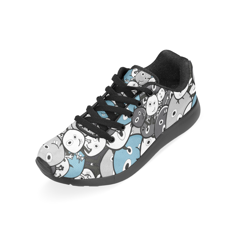 gray doodle monsters Men’s Running Shoes (Model 020)