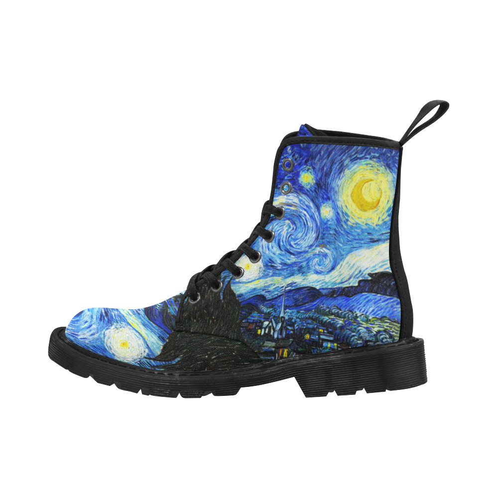 Starry Starry Night Martin Boots for Women (Black) (Model 1203H)