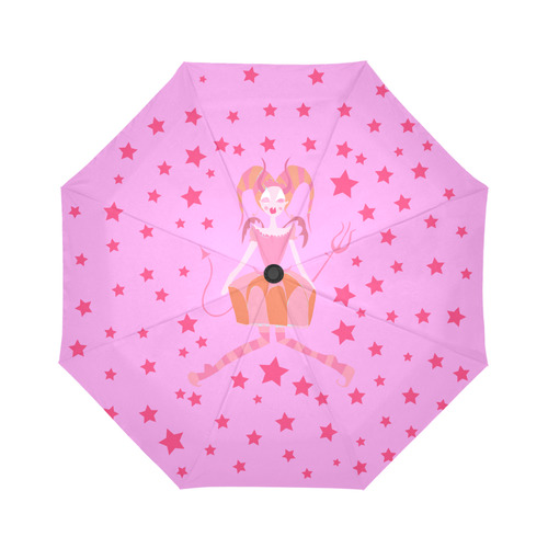 reddevil*stars*pink!! Auto-Foldable Umbrella (Model U04)