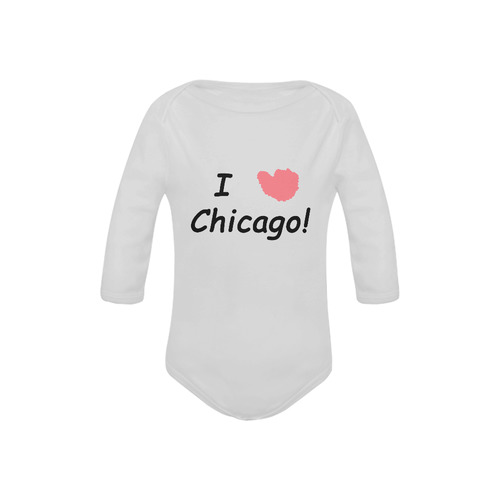 IHEART Chicago Infant Long Sleeved One Piece Baby Powder Organic Long Sleeve One Piece (Model T27)