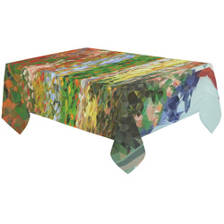 Van Gogh Flowering Garden Low Poly Floral Cotton Linen Tablecloth 60"x120"