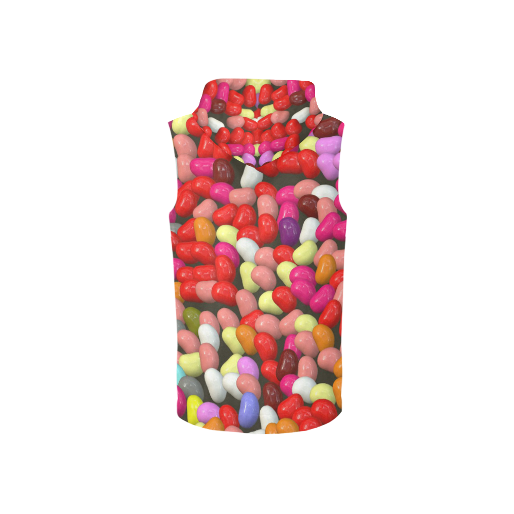 funny Jelly Mix by JamColors All Over Print Sleeveless Zip Up Hoodie for Women (Model H16)