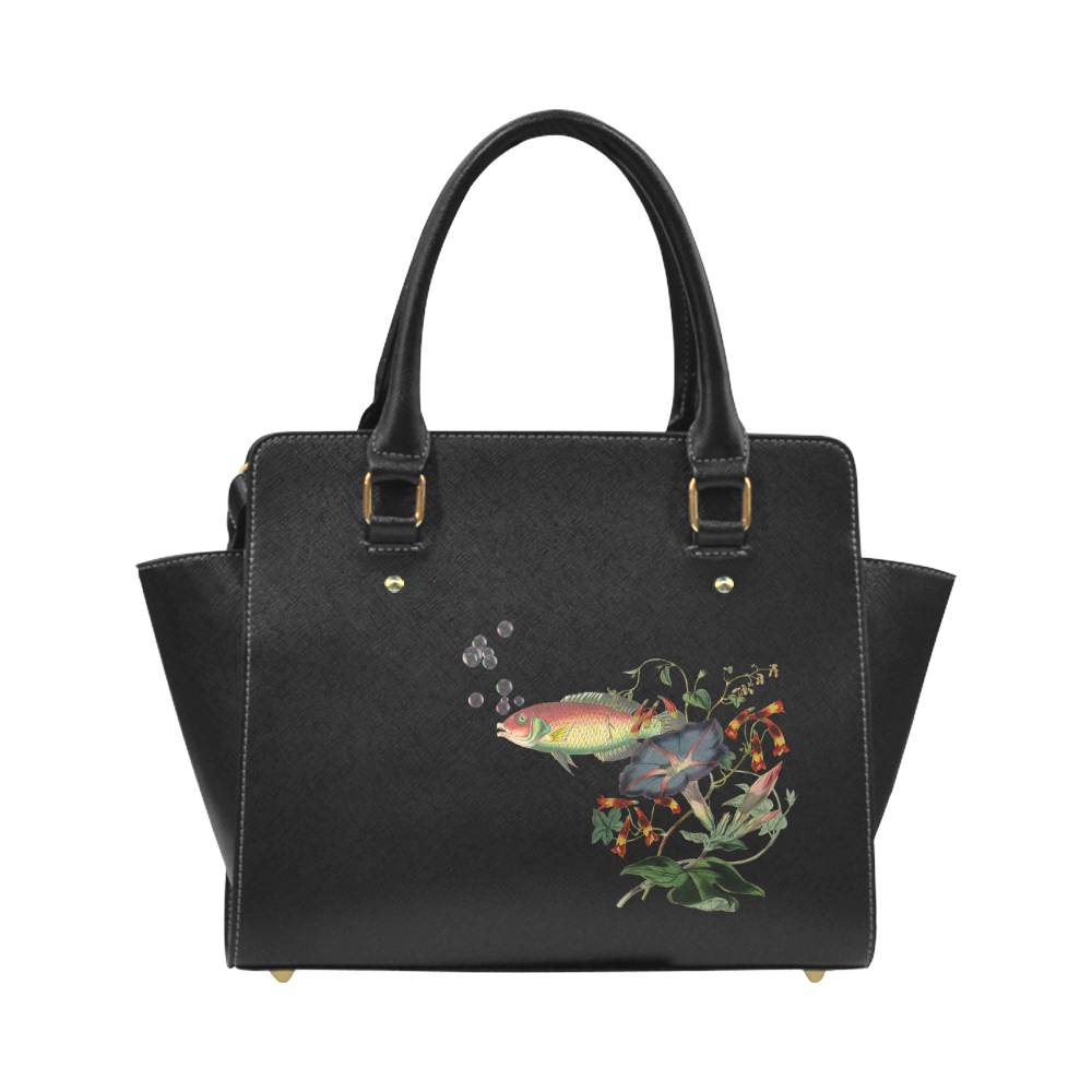 Fish With Flowers Surreal Classic Shoulder Handbag (Model 1653)