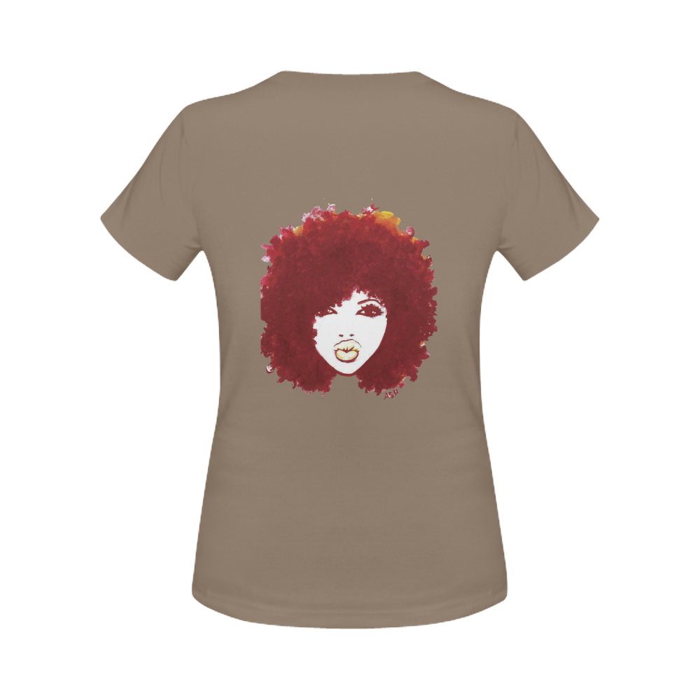 Curly Afro Autumn Natural Hair T-Shirt Women's Classic T-Shirt (Model T17）
