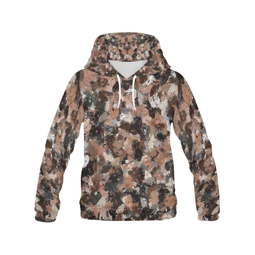 Black, Brown and Gray Paint Splatters All Over Print Hoodie for Men (USA Size) (Model H13)