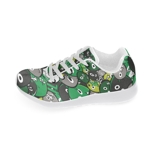 green doodle monsters Women's Running Shoes/Large Size (Model 020)