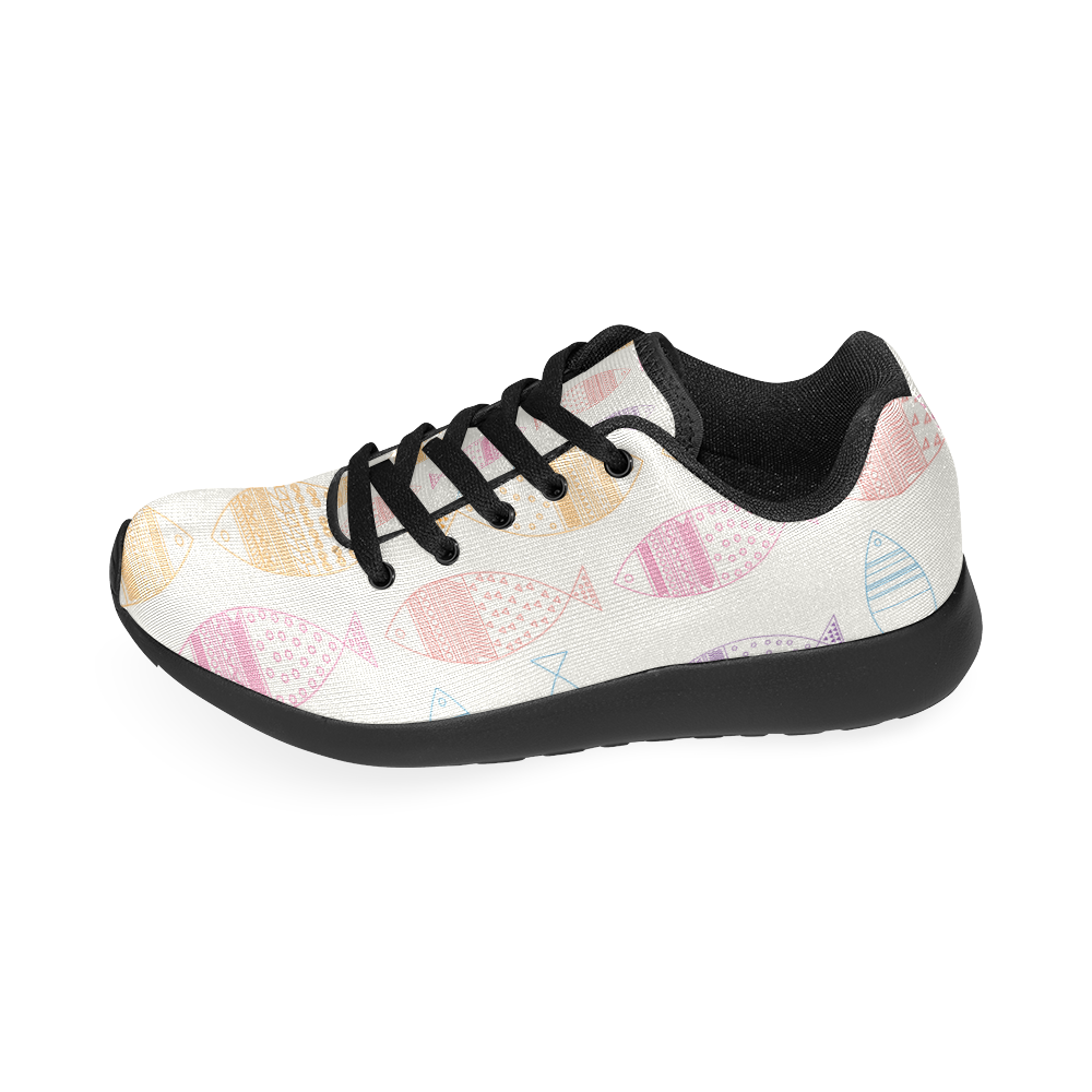 abstract tribal fish Women’s Running Shoes (Model 020)