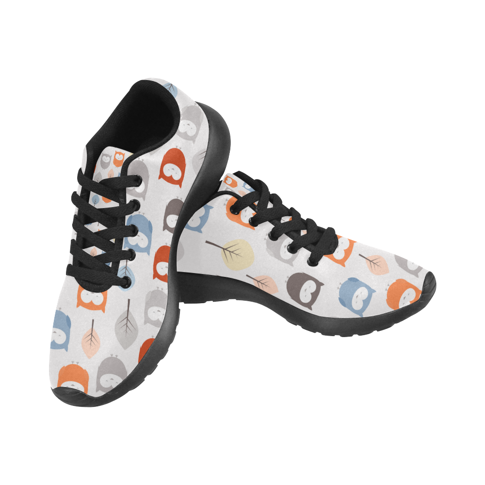 Cute Owls Trees Men's Running Shoes/Large Size (Model 020)