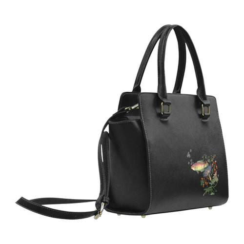 Fish With Flowers Surreal Classic Shoulder Handbag (Model 1653)