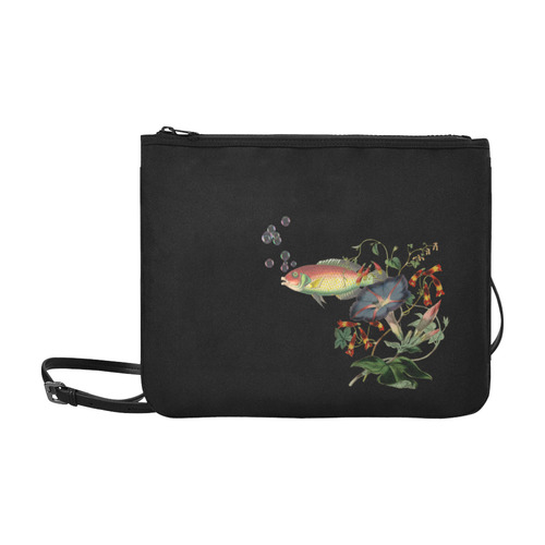 Fish With Flowers Surreal Slim Clutch Bag (Model 1668)