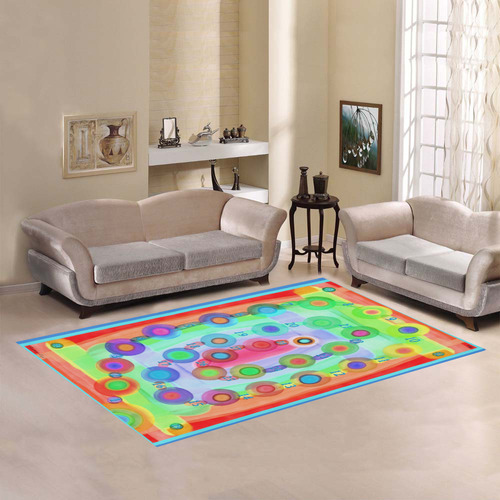 marelle with numbers 3 Area Rug7'x5'