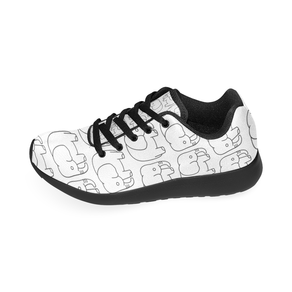 black and white elephant Women’s Running Shoes (Model 020)