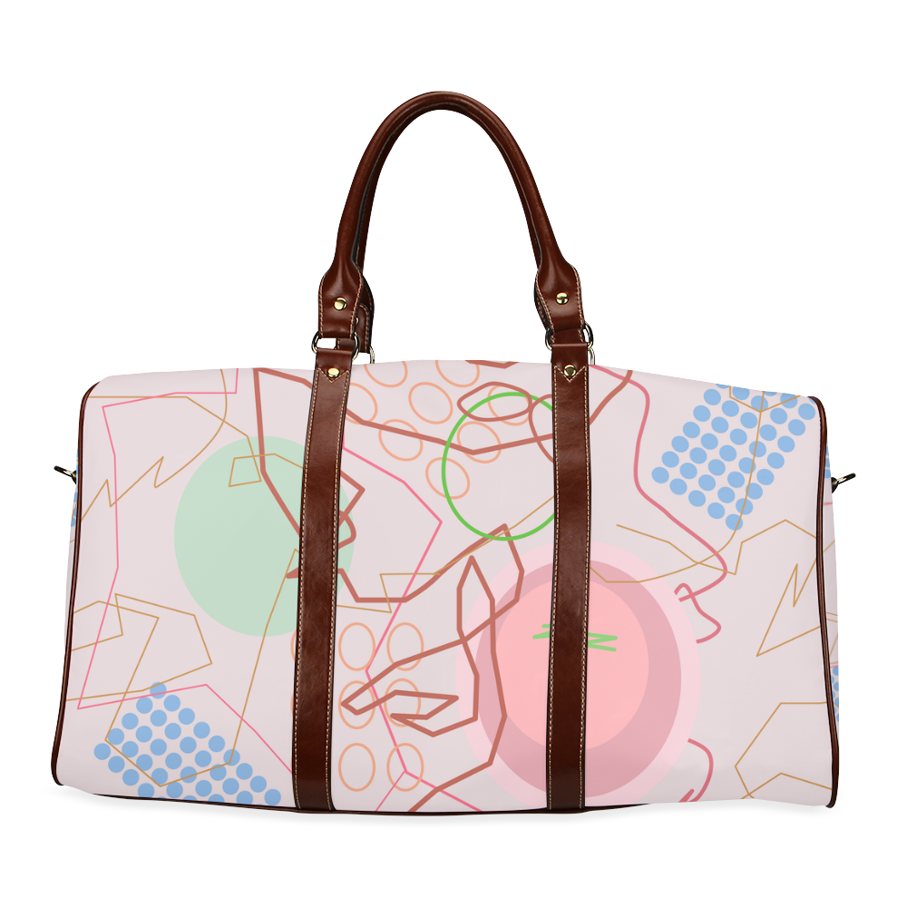 Abstract 8 pink Waterproof Travel Bag/Large (Model 1639)