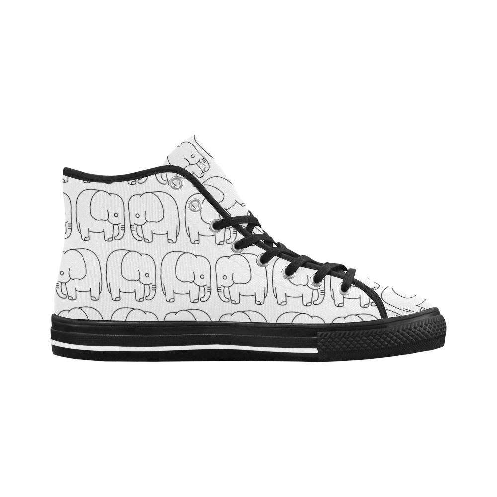 black and white elephant Vancouver H Women's Canvas Shoes (1013-1)