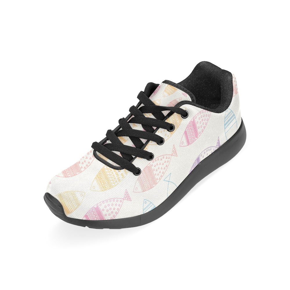 abstract tribal fish Men’s Running Shoes (Model 020)