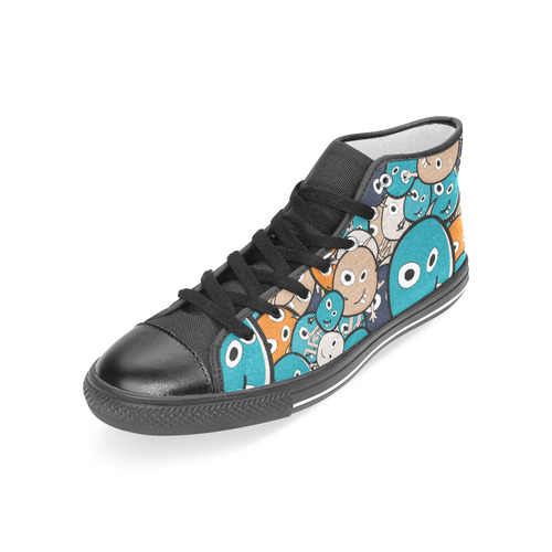 cartoon monsters Women's Classic High Top Canvas Shoes (Model 017)