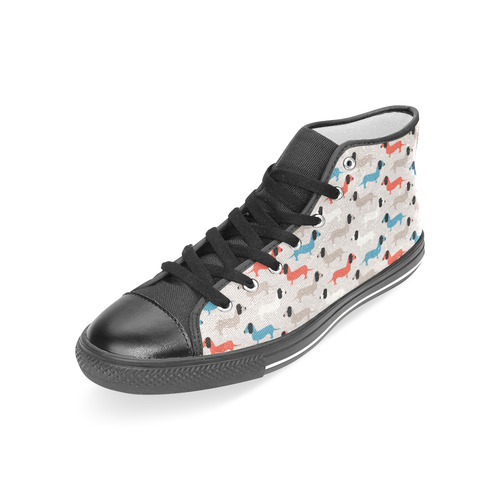 dogs Women's Classic High Top Canvas Shoes (Model 017)