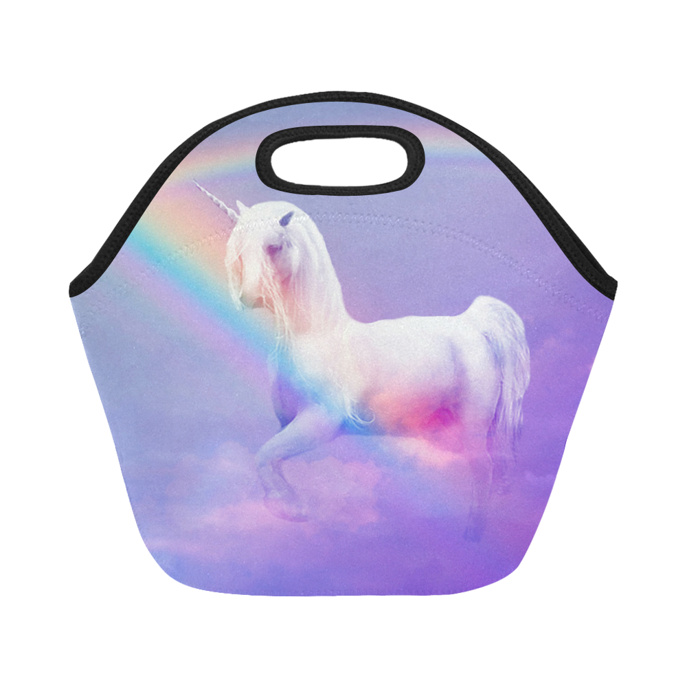 Unicorn and Rainbow Neoprene Lunch Bag/Small (Model 1669)