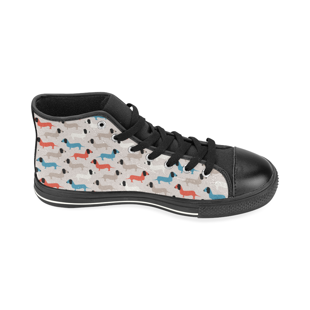 dogs High Top Canvas Women's Shoes/Large Size (Model 017)