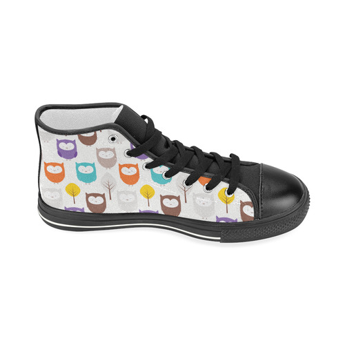 owls tree Women's Classic High Top Canvas Shoes (Model 017)