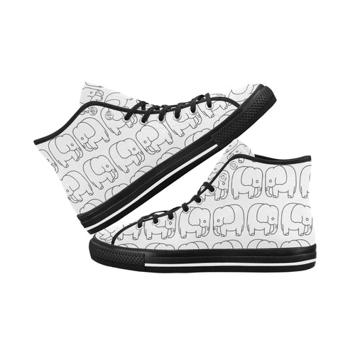 black and white elephant Vancouver H Women's Canvas Shoes (1013-1)
