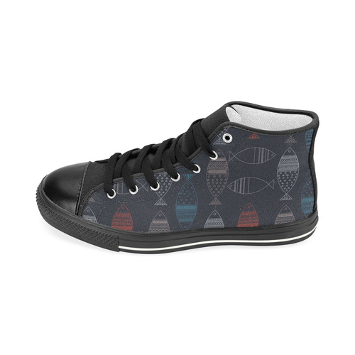 abstract fish Women's Classic High Top Canvas Shoes (Model 017)