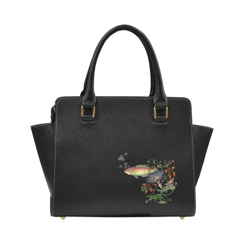 Fish With Flowers Surreal Classic Shoulder Handbag (Model 1653)