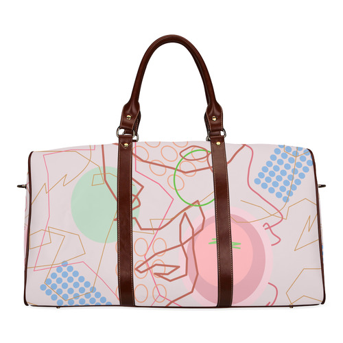 Abstract 8 pink Waterproof Travel Bag/Large (Model 1639)