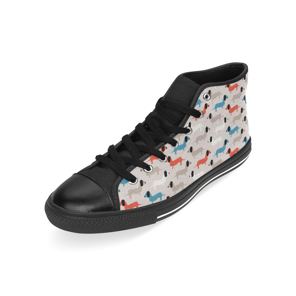 dogs High Top Canvas Women's Shoes/Large Size (Model 017)