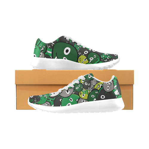 green doodle monsters Women's Running Shoes/Large Size (Model 020)