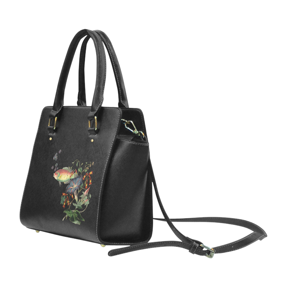 Fish With Flowers Surreal Classic Shoulder Handbag (Model 1653)