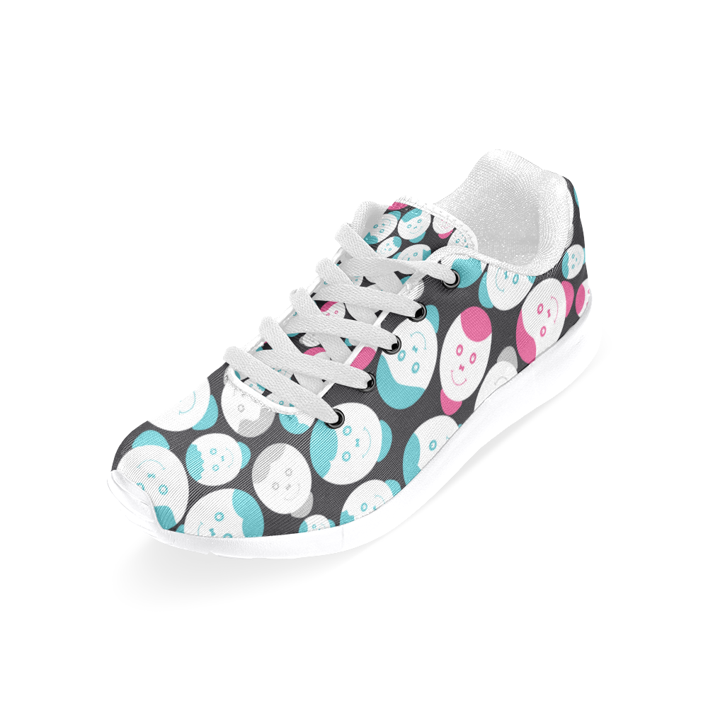 cartoon smiley faces Women's Running Shoes/Large Size (Model 020)