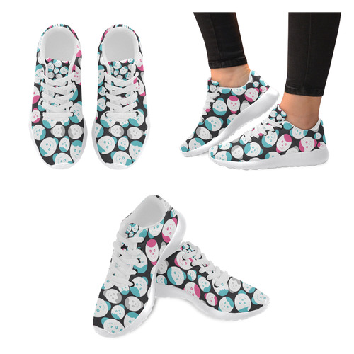 cartoon smiley faces Women's Running Shoes/Large Size (Model 020)