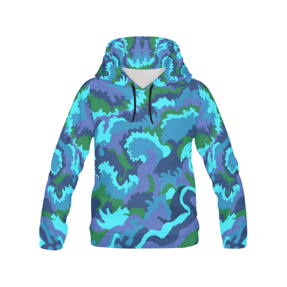 wave 2 light design hoodie for woment All Over Print Hoodie for Women (USA Size) (Model H13)