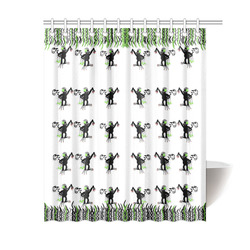 Floral Monkey with hairstyle Shower Curtain 60"x72"
